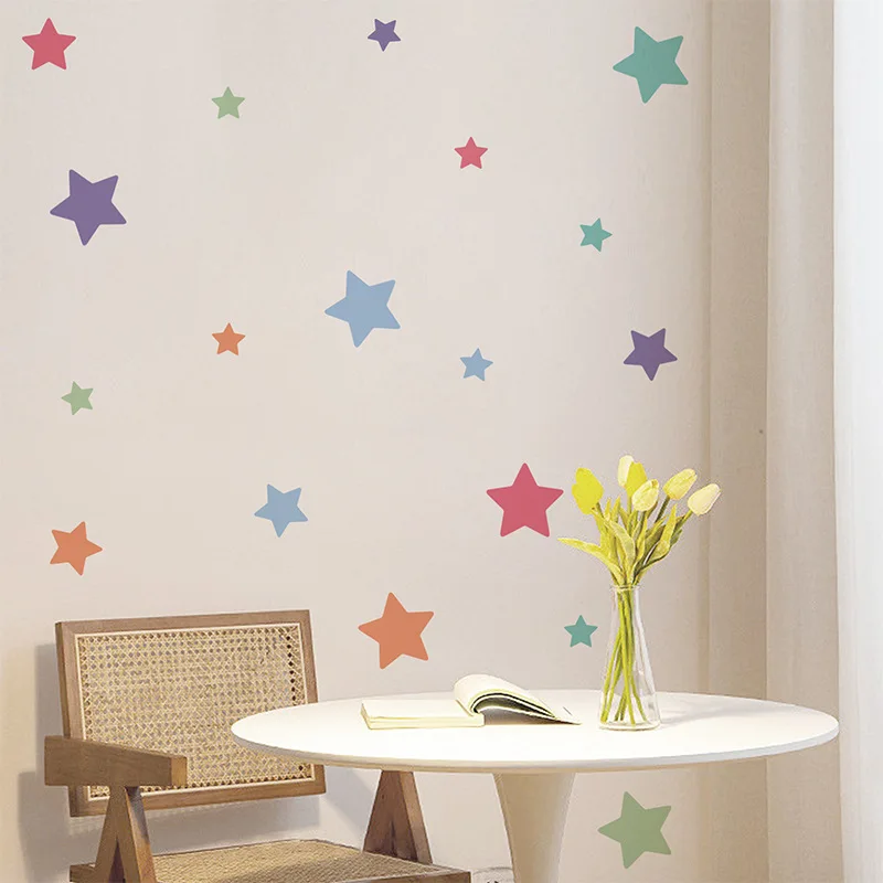 

Star Wall Stickers Warm Girl Bedroom Bedhead Background Wall Decoration Self Adhesive Stickers Room Decor