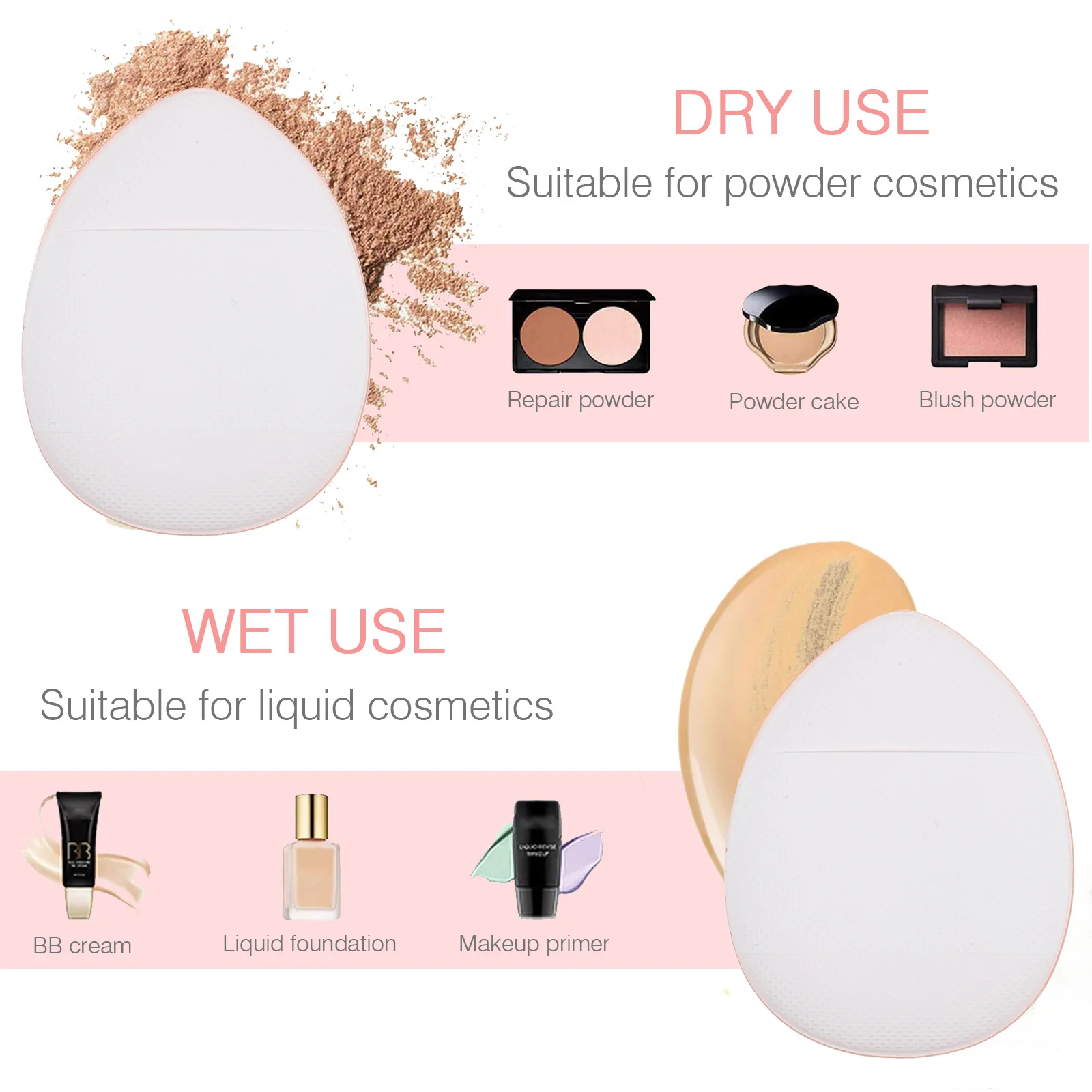 20 stuks mini make-up bladerdeeg poederdons zachte huidvriendelijke compacte make-up spons voor gezicht concealer T-zone gladde toepassing schoonheid