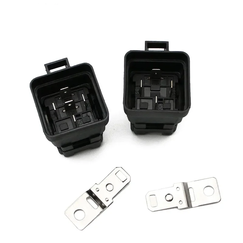 4P 5P Heavy Duty Car Auto Automobile Relay Sealed Waterproof Integrated Wired DC 12V 24V 40A with Base Holder  for Automobile