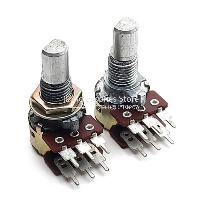 

3PCS R1210G A10K 12 Type 6 Pin Dual Computer Speaker Power Amplifier Audio Volume Adjustment Potentiometer Half Shaft 15MM