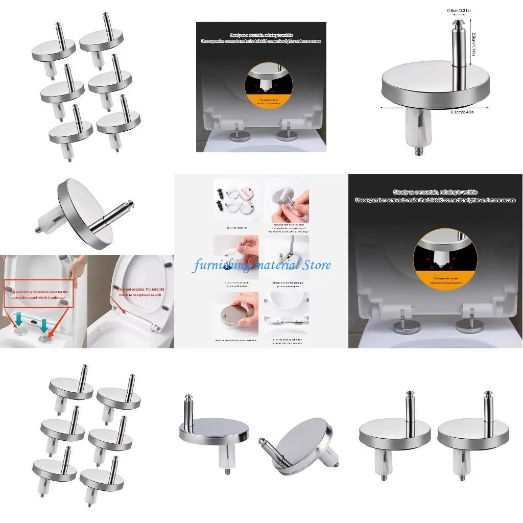 

Y5GD Toilet Cover Screw Buckles Fasteners Toilet Cover Hinge Connector Fixing Bolts Toilet Hardware Accessories