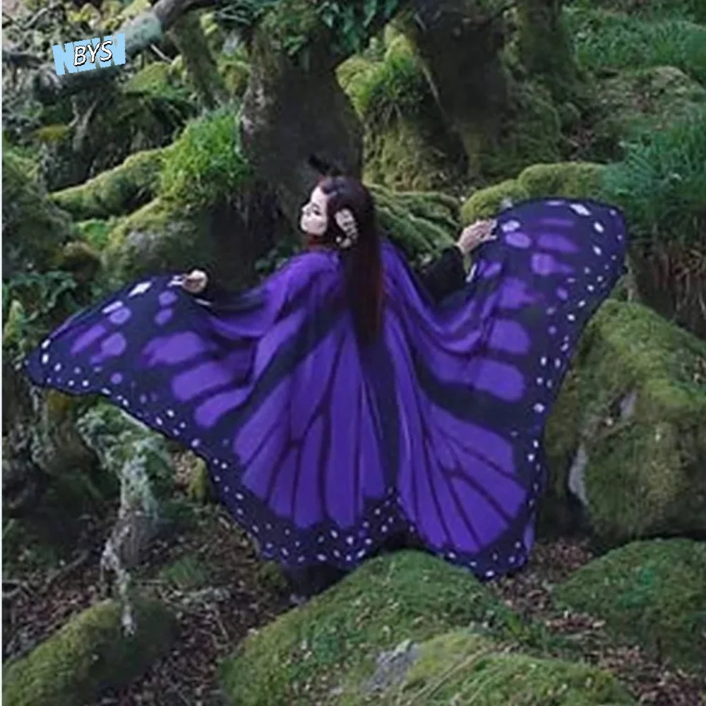

Funny Moth Butterfly Cape Halloween Party Butterfly Peacock Shawl Masquerade Dress Up Butterfly Cosplay Costumes Female