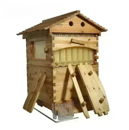 

Boiled Wax Fir Beehives Wood Automatic Self-Flowing Honey Bee Hive & 7 Auto Frames Apiculture Beekeeping Equipment Tool Beehive