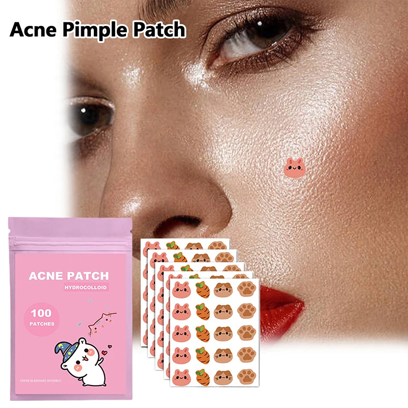 100 PCS/SET Cartoon Pimple Patch Acne Colorful Invisible Acne Removal Skin Care Stickers Concealer Face Spot Beauty Makeup Tools