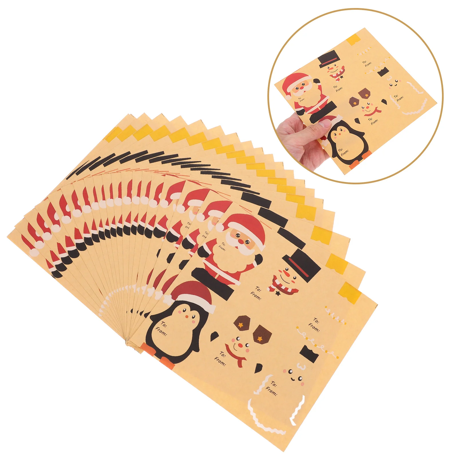 20 Sheets Self-adhesive Label Sticker Stickers Candy Holder Cards Note Beautiful Christmas Gift Tags Paper Ball Father