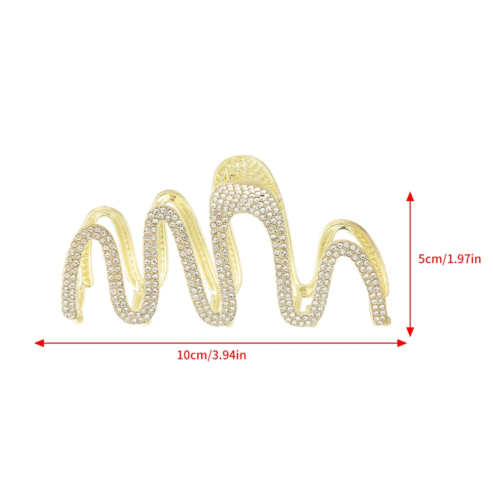 Haimeikang Full Diamond Irregular Hair Clip Claw For Women Elegant Temparement Back Head Hairpin Crabs Fashion Hair Accessories