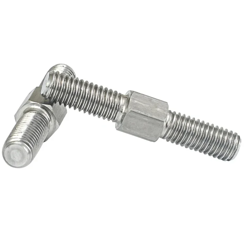 304 Stainless Steel Hexagon Head Screws And Bolts With Double Head Left And Right Screws M3 M4 M5 M6 M8 M10-M16