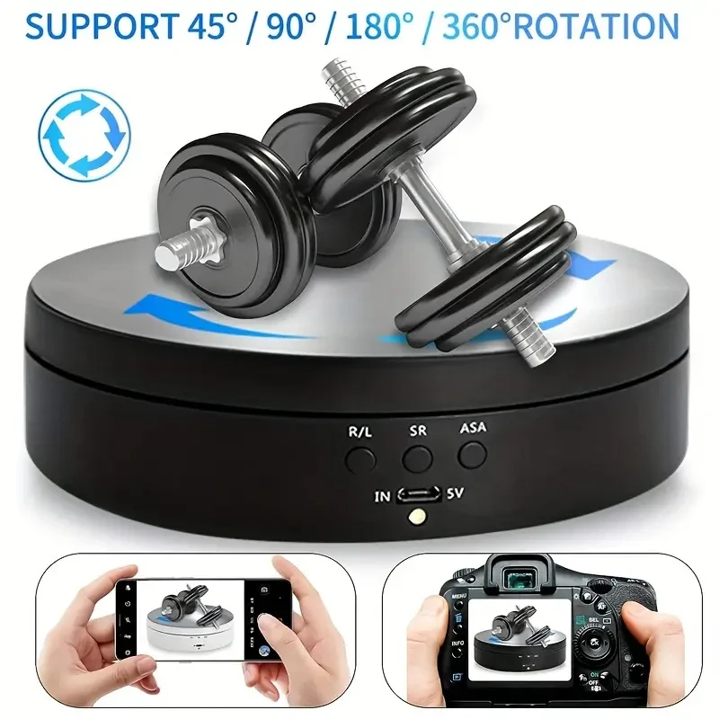 138mm electric rotating disc, 360-degree rotating disc, jewelry stand, USB power supply, rotating shooting, three speeds