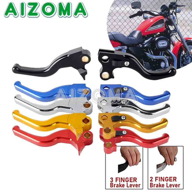 2/3 FINGER Motorcycle Brake Clutch Lever For Harley Sportster Custom XL1200C XL883C Hugger XLH883HUG Roadster XL883R XLH1200 883