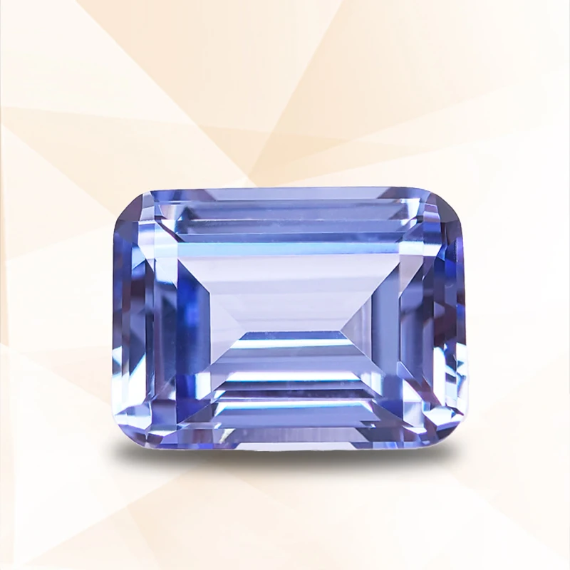 NEU Top Lab Grown Sapphire Emerald Cut Kornblumenfarbe VVS1 Edelstein Charms DIY Schmuckherstellungsmaterialien wählbar AGL-Zertifikat – Detail 1