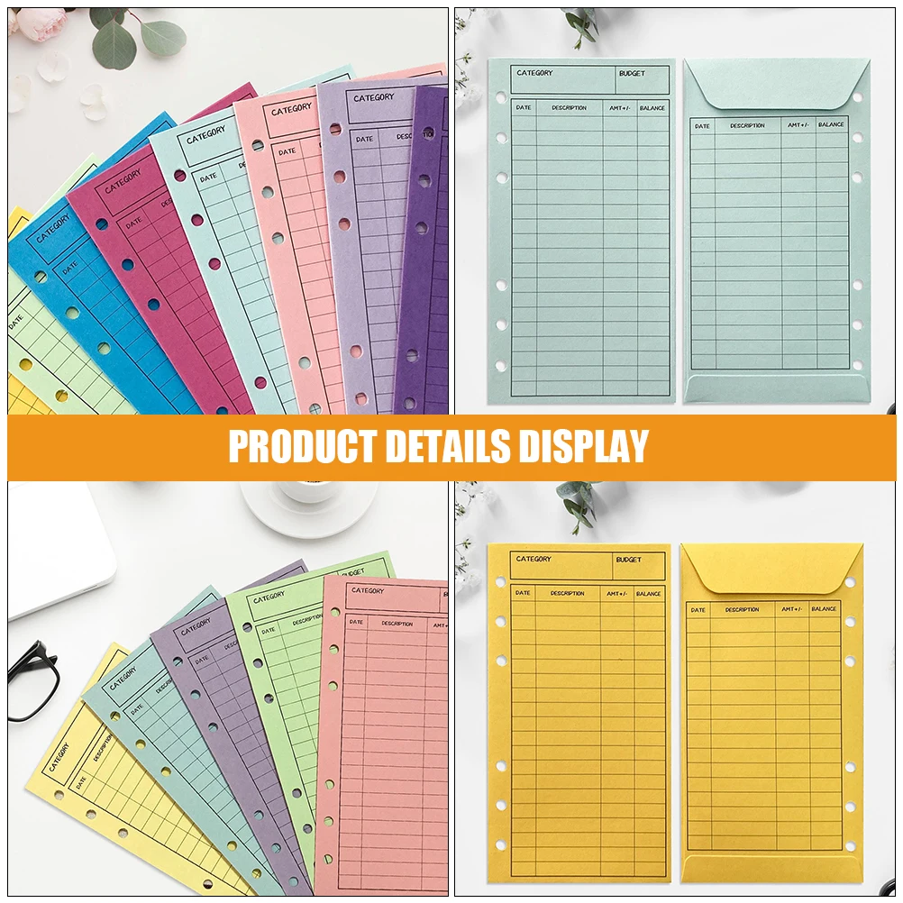 

24pcs Cash Budget Loose-Leaf Binder Envelopes Decorative Money Envelopes For Budgeting Expense Tracking Sheets Office Supplies