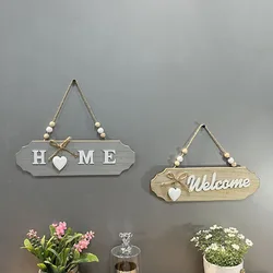 Wooden Door Sign Welcome Sign Front Door Welcome Home Decoration Sign Bow Creative Sign