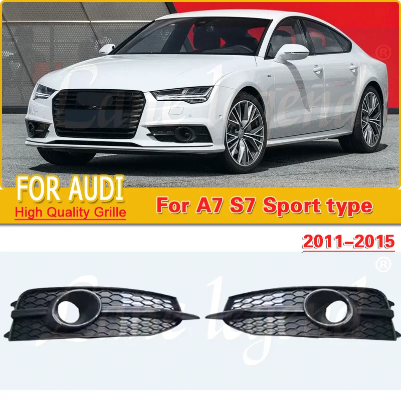 

Auto Front Bumper Fog Light Grill Mesh Cover Racing Grills For Audi A7 SLINE S7 4G C7 S-Line 2011 2012 2013 2014 2015 Sports