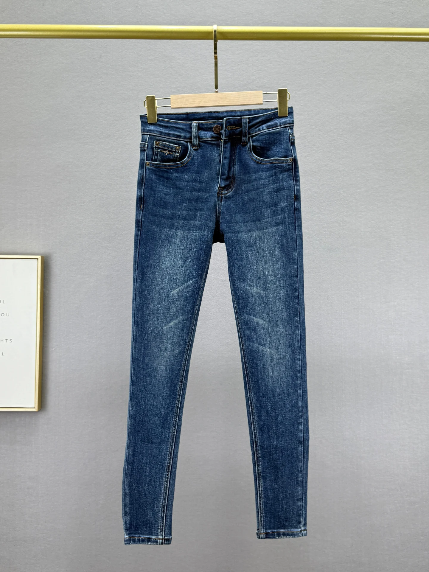 

Женские джинсы с высокой талией, облегающие, из денима, ретро-стиль, синие, из хлопка со стрейчем, обтягивающие брюки, осенняя новинка, модные женские джинсы