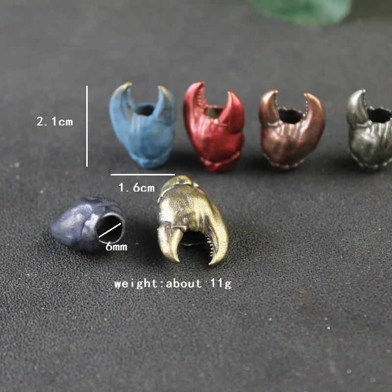 Crab Claw Brass Knife Beads EDC Outdoor DIY Paracord Accessories Handmade Woven Lanyard Pendants Jewelry Umbrella Rope Hangings