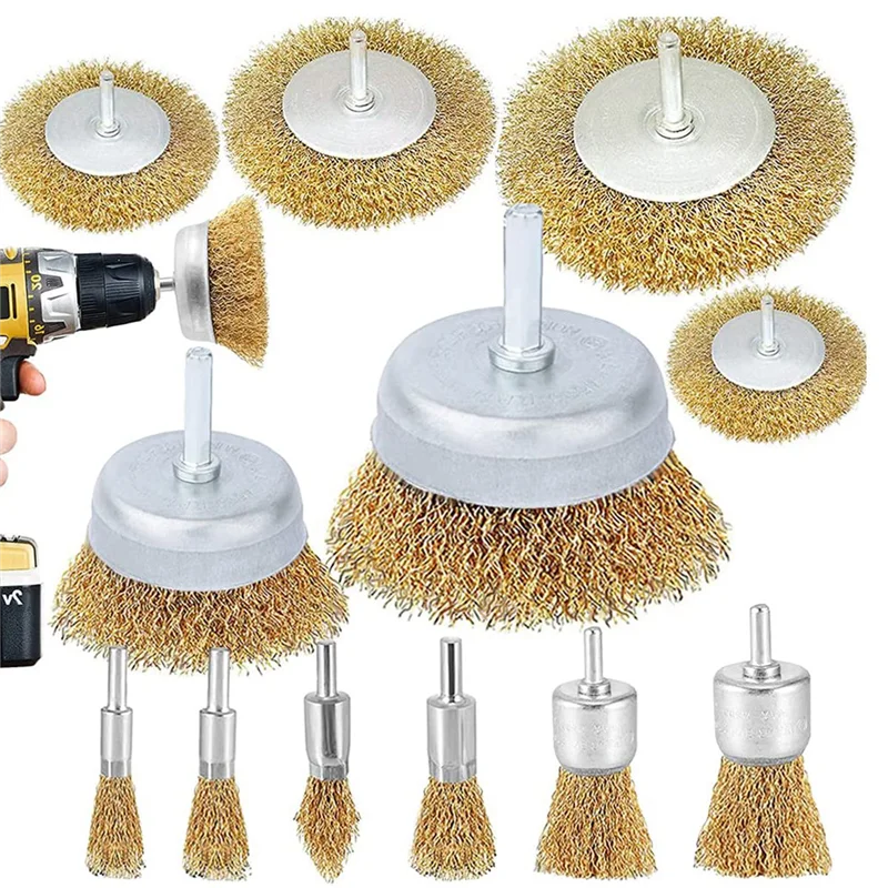 فرشاة سلكية مجعدة خشنة للحفر 1/4 بوصة، إزالة للصدأ والطلاء والمقياس