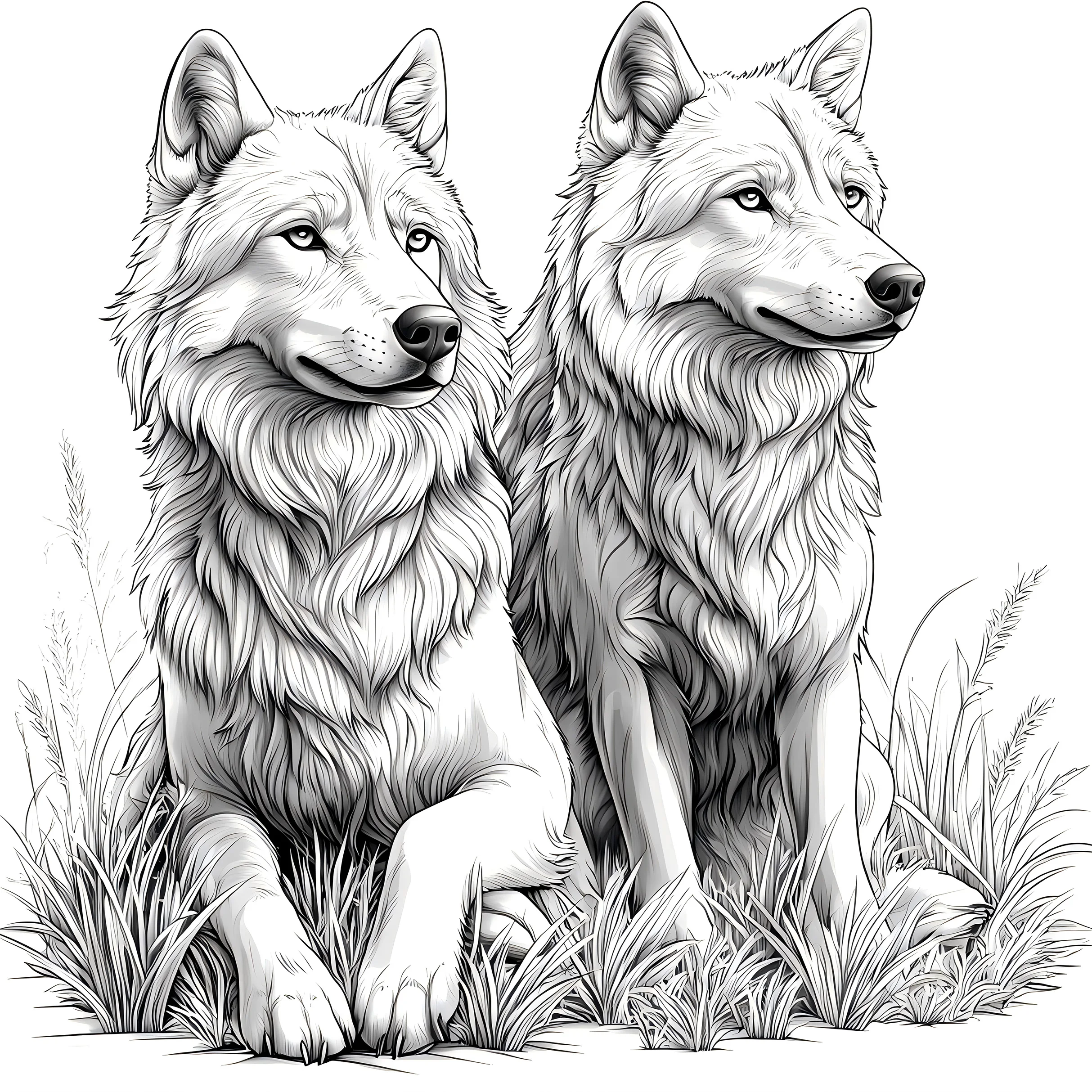 Wolf Pack Malbuch für Erwachsene – 20 Seiten mit detaillierten Prairie Wolves, Malbuch zur therapeutischen Kunsttherapie – Detail 7