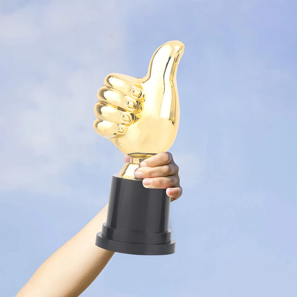 Thumbs Up Trophy Football Trophy Encouragement Mini Victory Trophies Award Prizes 5in High for Children Party Favors