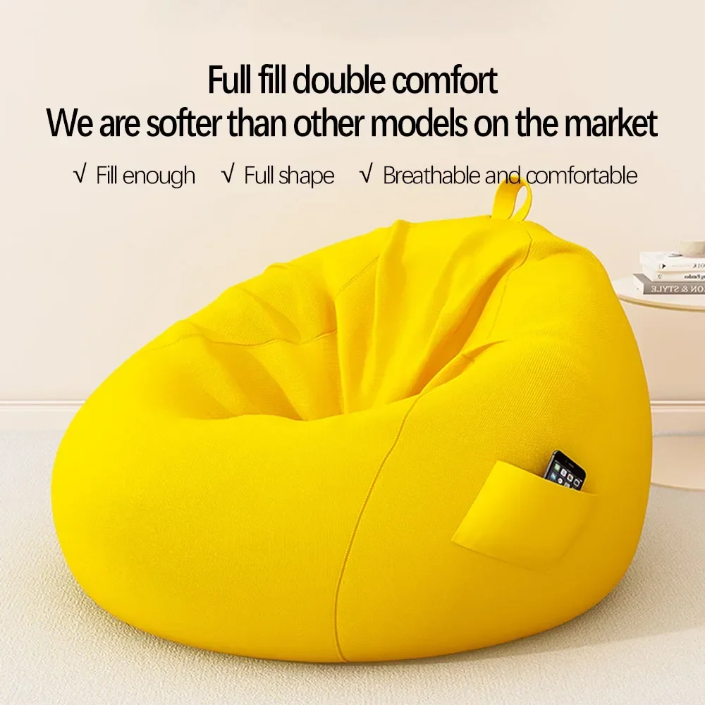 Premium Comfortable Lazy Sofa Can Lie or Sleep Bean Bag Sofa Tatami Style Back Cushion Single Small Chair Cozy Chair