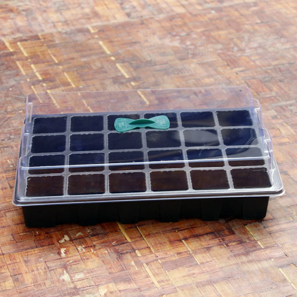 

2 Sets Seedling Tray Plant Nursery Pot Hydroponics Succulent Planter Germination Transparent Lid Sturdy Durable Storage