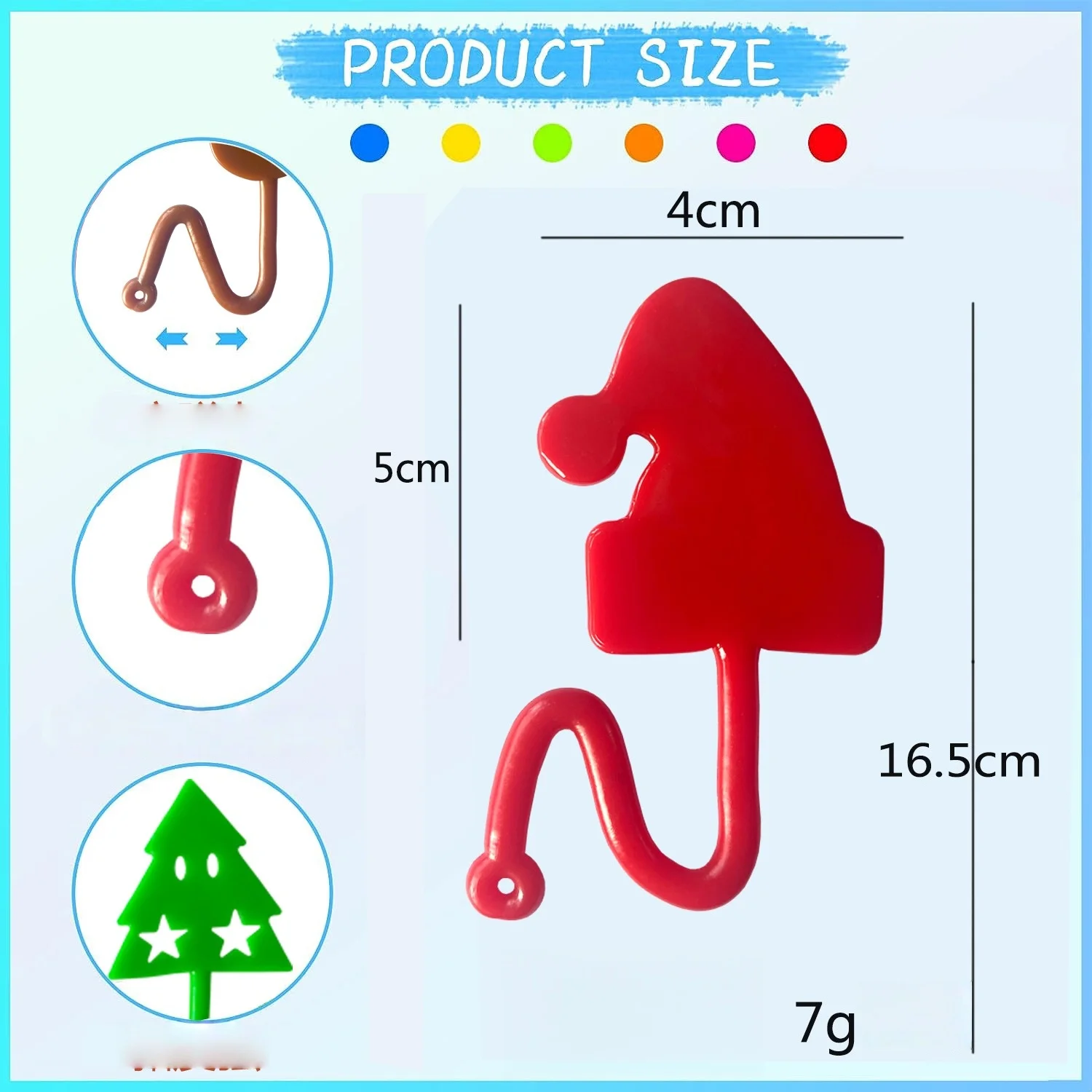 10-50Pcs Christmas TPR Soft Glue Sticky Santa Reindeer  Sticky Palms Wedding Guest Gift Carnival Christmas Gift Pack Rewards view 6