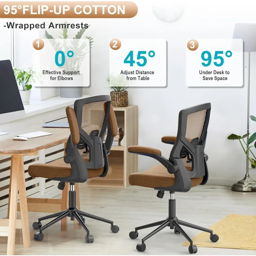 Silla de oficina con respaldo alto, asiento de escritorio con altura ajustable y diseño ergonómico, para el hogar y la Oficina