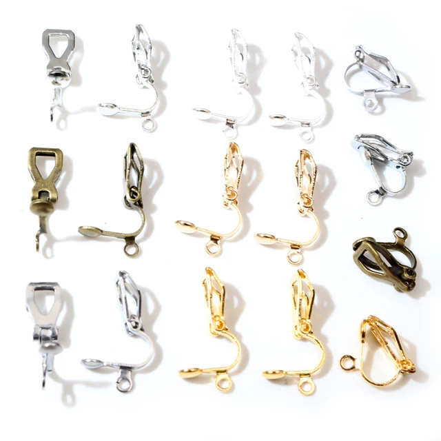 12x5mm 50 sztuk wysokiej jakości 6 kolorów Plated klip ucha DIY Handmade kolczyki ustalenia biżuteria ustalenia części hurtowych