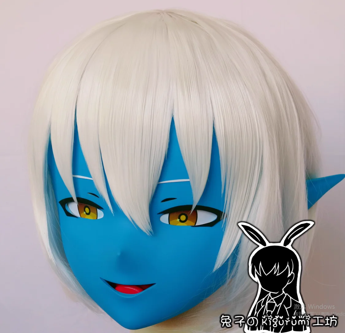 

(RB04028)Customize Lockable Full Head Resin Cartoon Cosplay Japanese Character Anime Role Play Kigurumi Mask With Back Shell