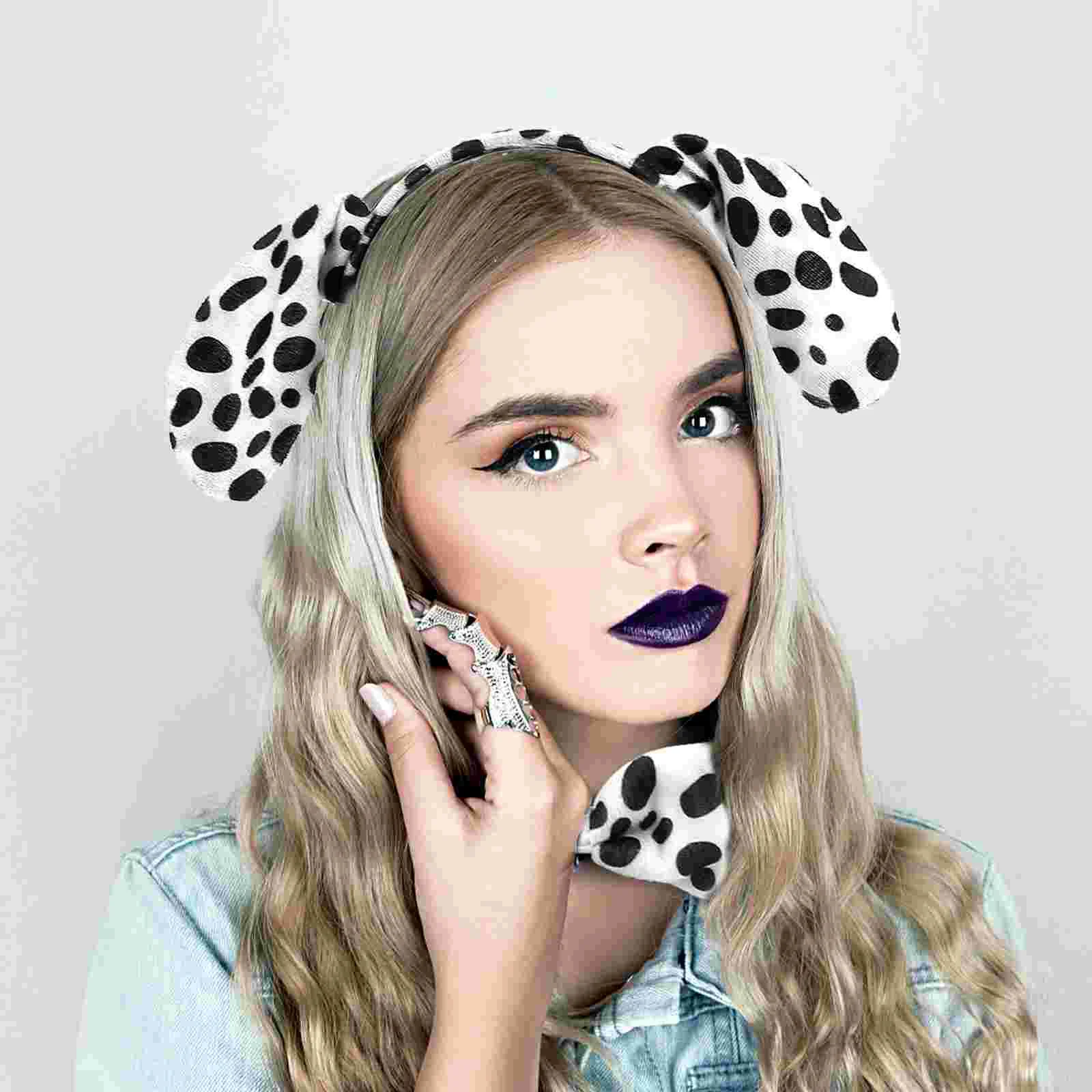 3 Sets Dog Headbands Brown Velvet Animals Bow Tie Puppy Ears Costume Accessories