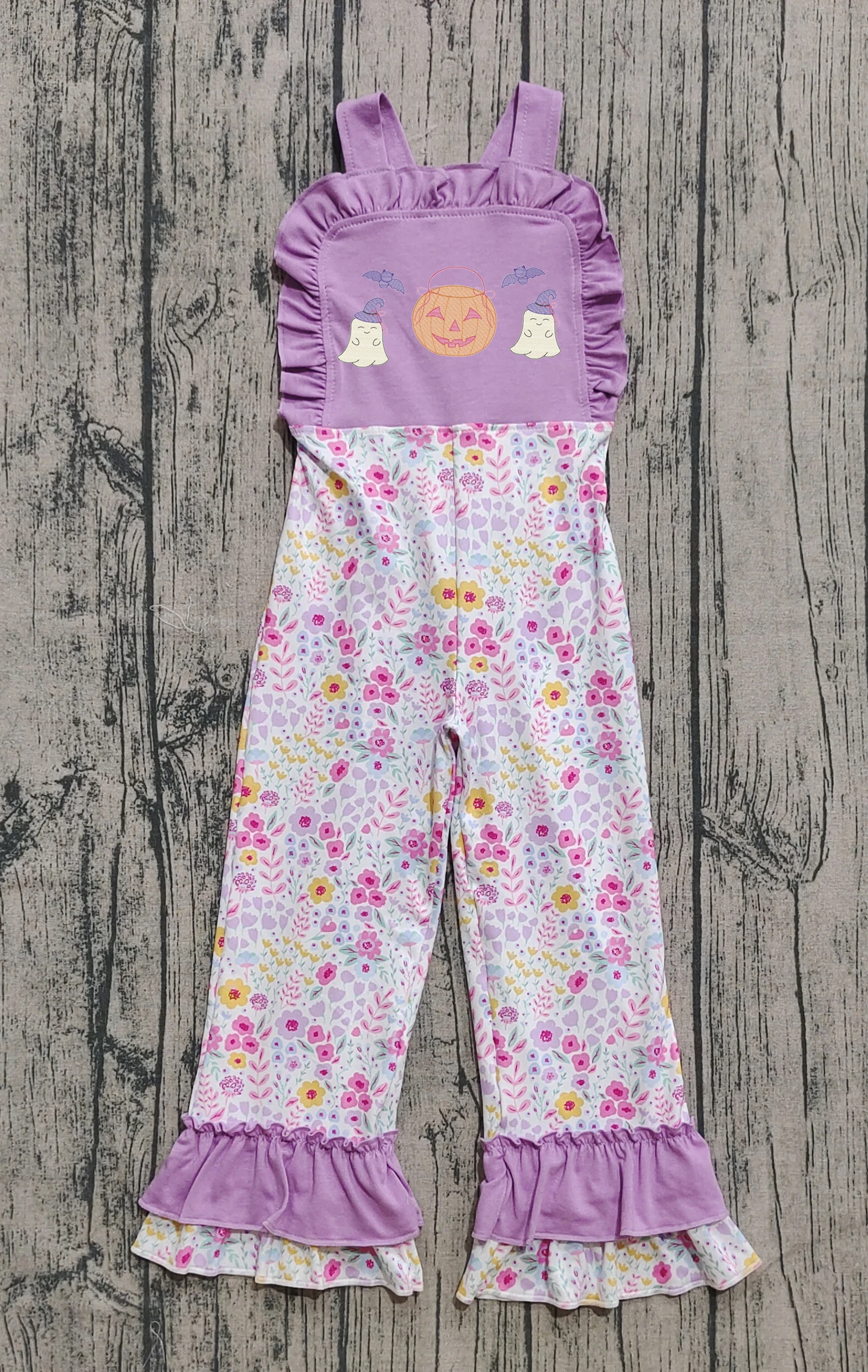 

7.30 SR3177 Presale No Moq Baby Clothes Sleeveless Embroidery Print Jumpsuit Toddler Halloween Romper