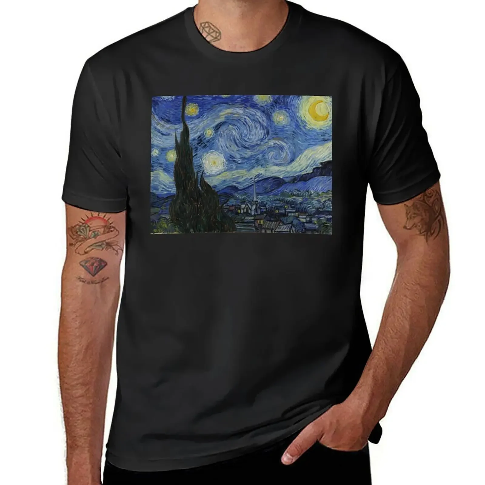 It's a Starry Night Every Night So Give it a Gogh! T-Shirt customizeds aesthetic clothes men t shirts high quality