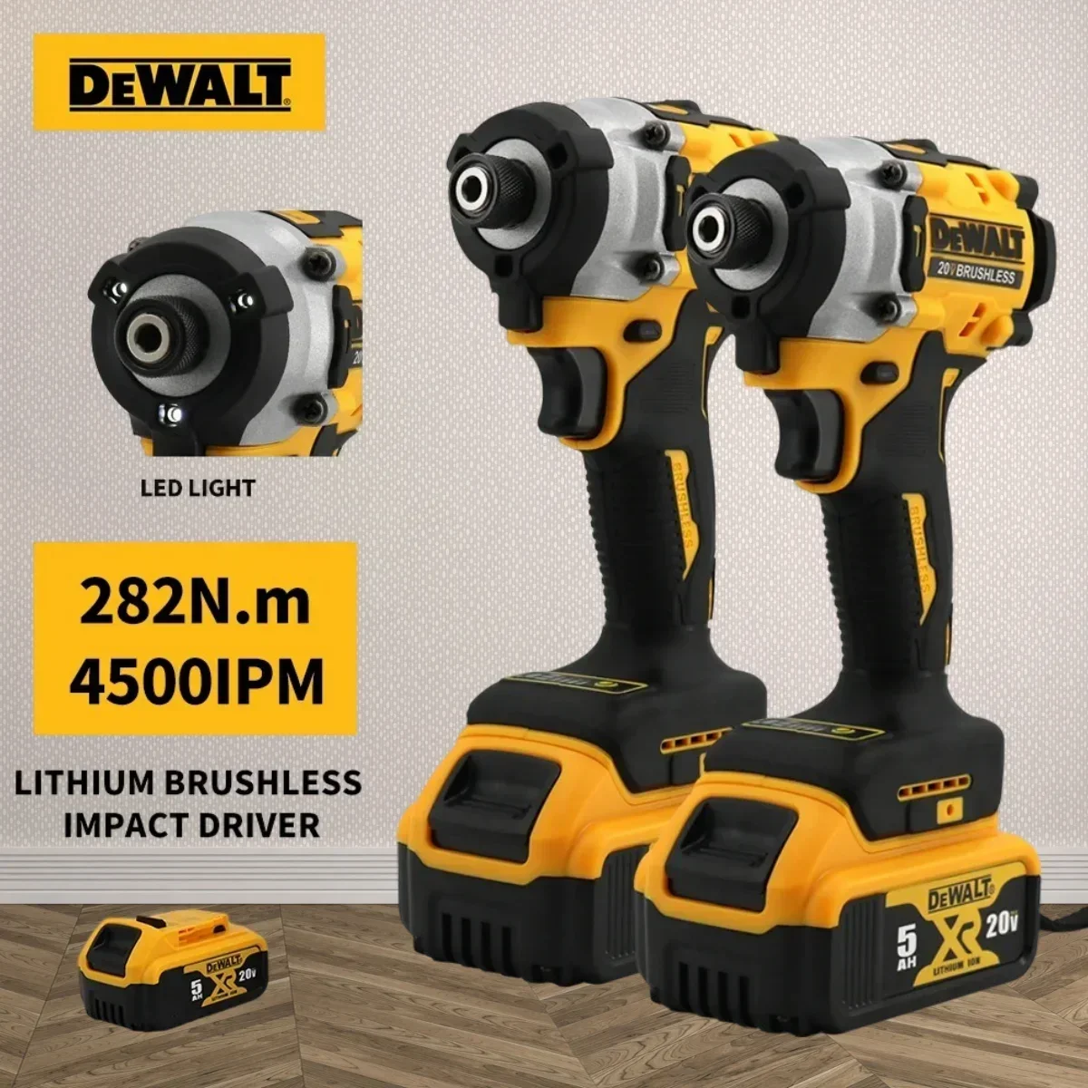 Dewalt DCF860 Brushless Cordless Multifunctional Impact Drill Rechargeable Electric Tool 282NM 20V Power Tools