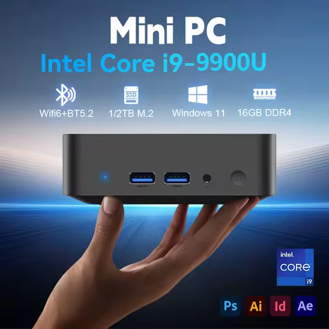 MINI PC Windows 11 Intel Core i9 9900U 16GB RAM 1TB SSD WIFI 6 BT5.2 4K HD Mini Gaming office study Pc