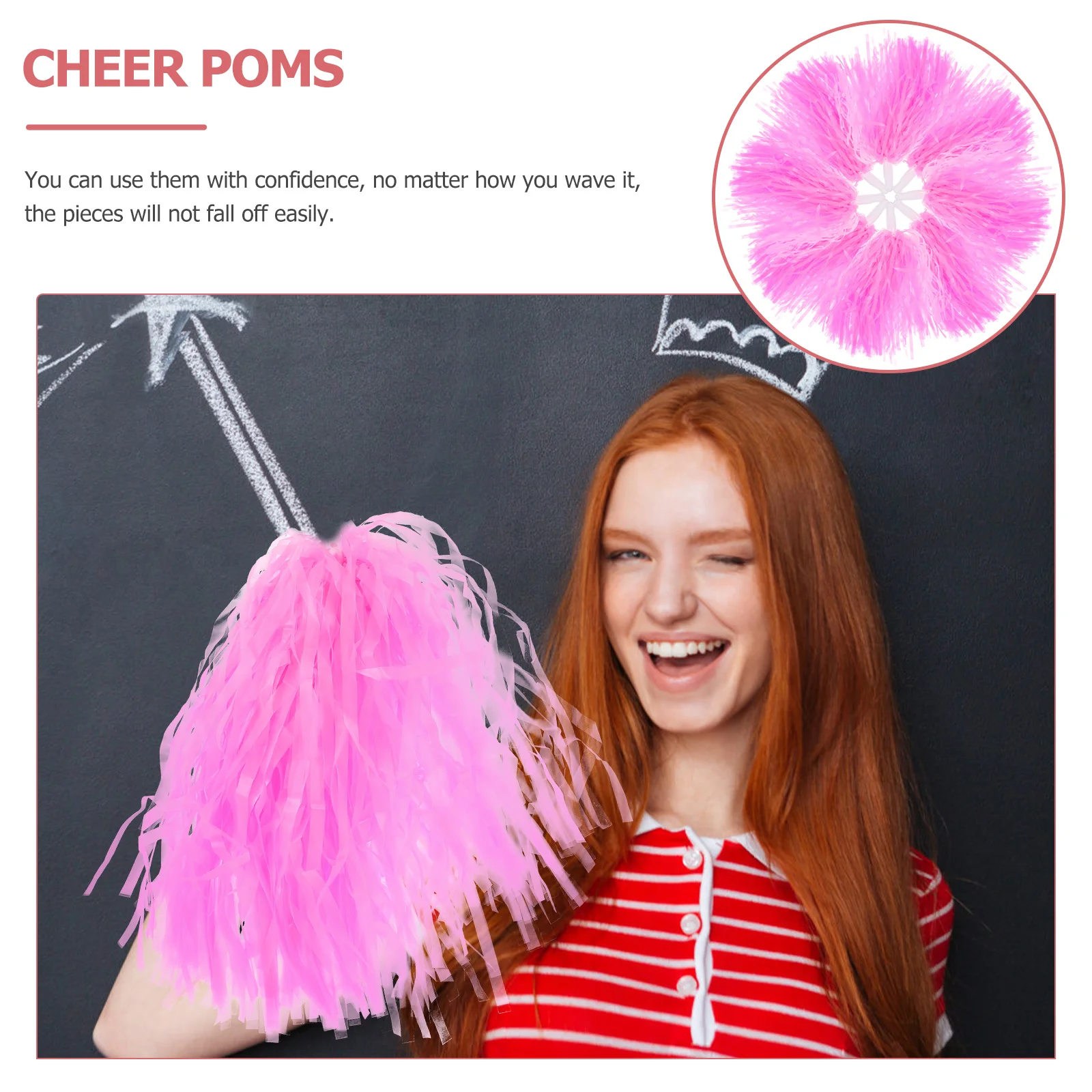 

12Pcs Spirit Fun Poms Cheerleader Hand Flowers Comfortable Grip Shiny Design Cheer Props Dance Team Accessories