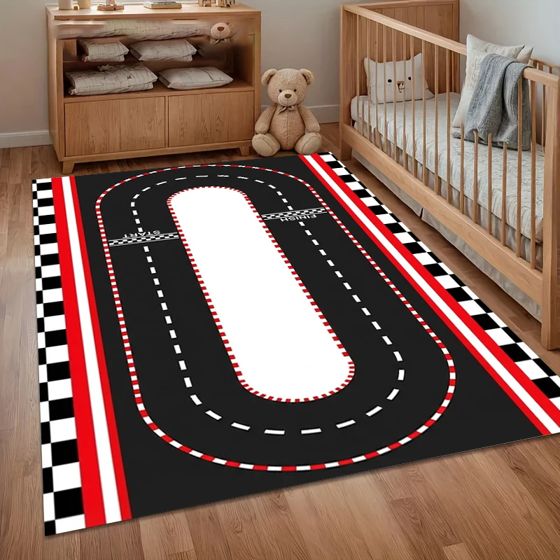 Large Town Road Map Area Rug City Street Pattern Living Room Carpet Educational Play Floor Mat Home Decor Rug