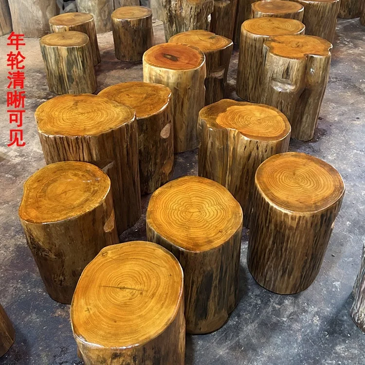 Root carving stool Solid wood pier Log tree stump Stump base Coffee table Tea table Large board bracket Wood round wood stool