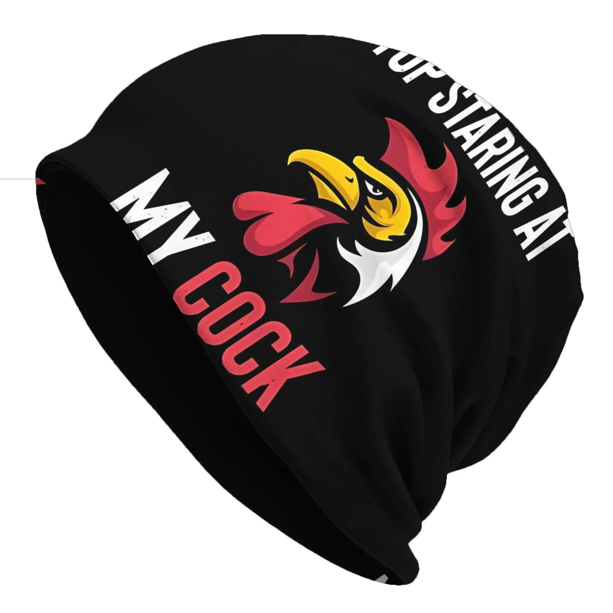 Rooster Autumn Spring Caps For Men Women Stop Staring At My Cock Beanies Ski Caps Soft Bonnet Hats Skullies & Beanies Hat