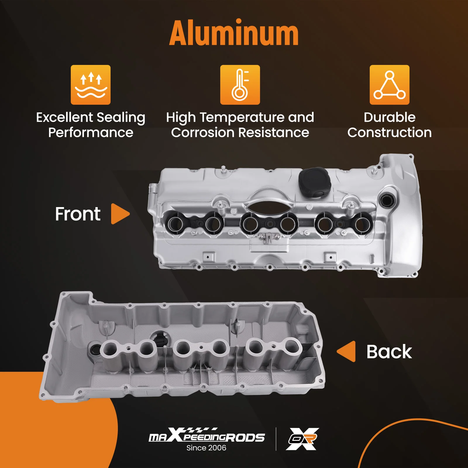 Aluminum Valve Cover for BMW N52 325i 325xi 330i 330xi 525i 525xi 530i Z4 3.0L 11127548274  11127531713 Valve Chamber Cover