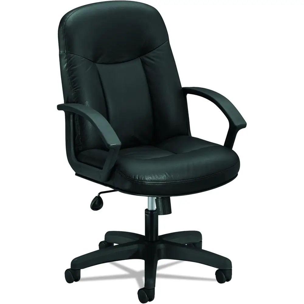 

Black Leather High-Back Swivel Chair, 26x33.5x43 Metal Base