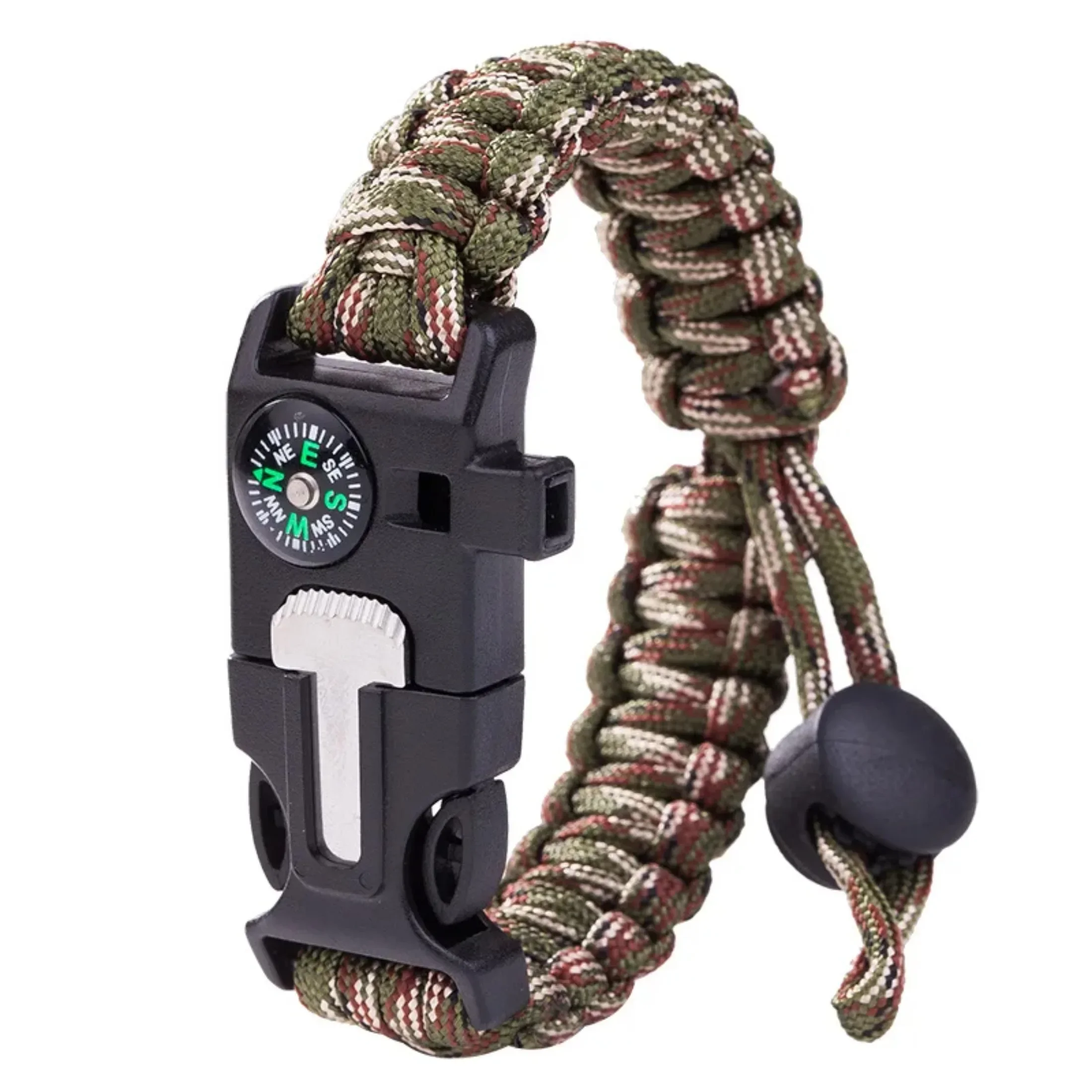 Uomo Donna Outdoor Ombrello di sopravvivenza regolabile Corda Bracciale SOS Bracciale di salvataggio di emergenza Bussola Braccialetti con