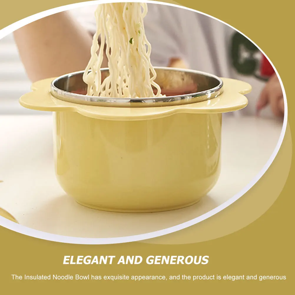 

Stainless Steel Ramen Bowl With Lid Insulated Noodle Soup Bowl Large Metal Food Serving Bowls For Instant Ramen