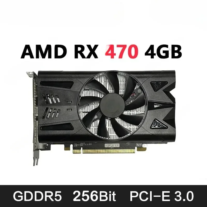 

Radeon Graphics Cards RX470 4GB Placa De Video GPU 256Bit GDDR5 PCI-E X16 HDMI DP DVI-D For PC Desktop Computer Gaming