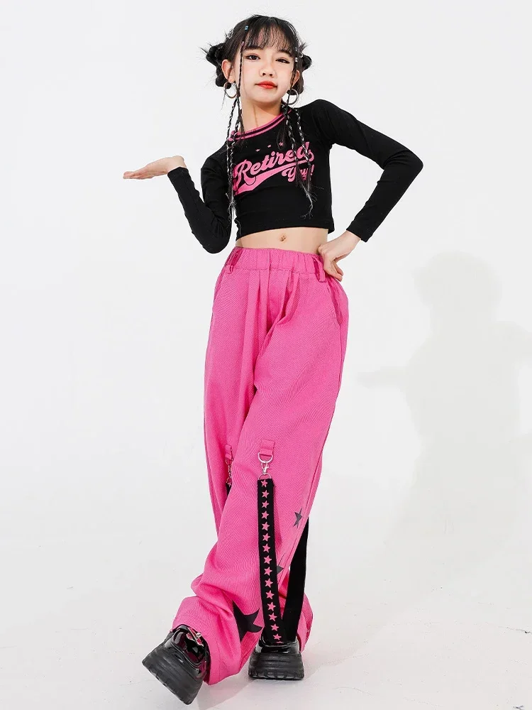 الفتيات الشارع ملابس رقص الهيب هوب الملابس الشارع الشهير الجاز الرقص أداء الملابس Kpop الزي المحاصيل القمم السراويل DL11697