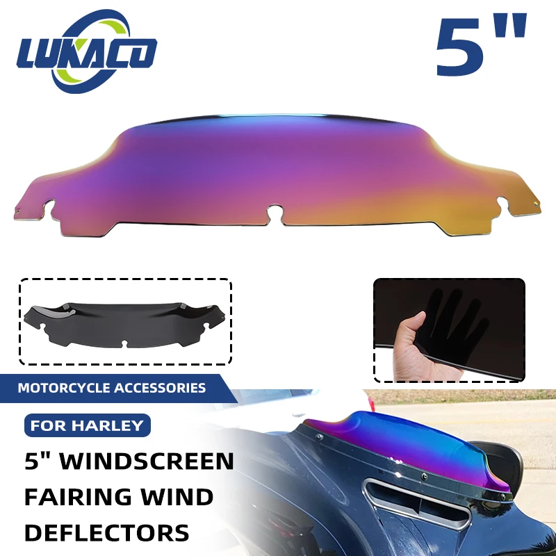 

Colorful Motorcycle Accessories 5" Windshield Front Windscreen For Harley Street Glide Ultra Classic Ultra Classic CVO 2014-2023