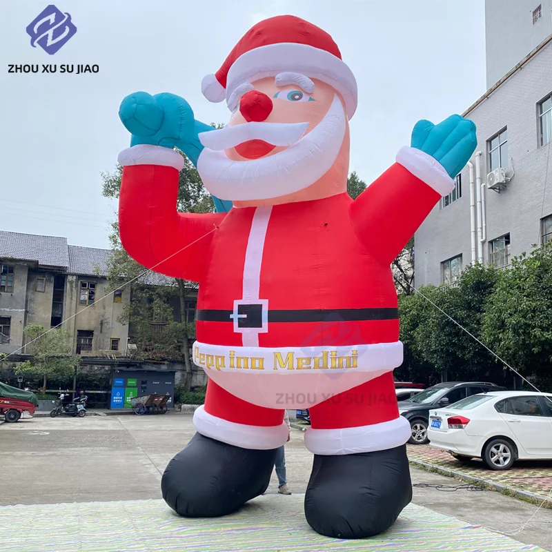 

Надувной Санта-Клаус с рюкзаком, воздуходувкой, рождественскими уличными садовыми украшениями