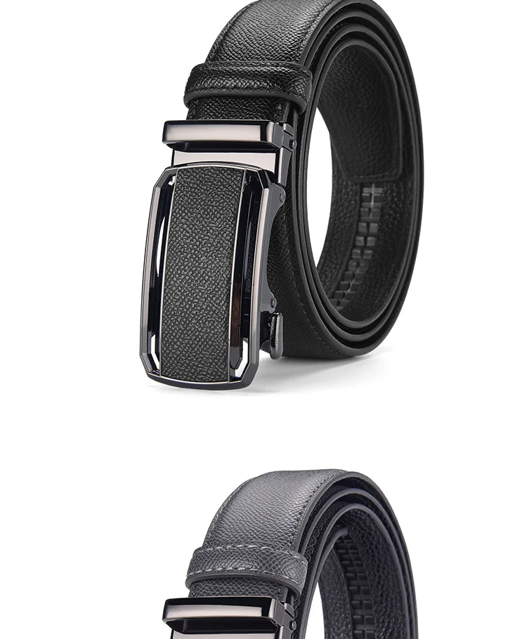 New cross-border men's rubber-injected leather belt, business casual automatic buckle belt, cowhide trouser belt, business belt