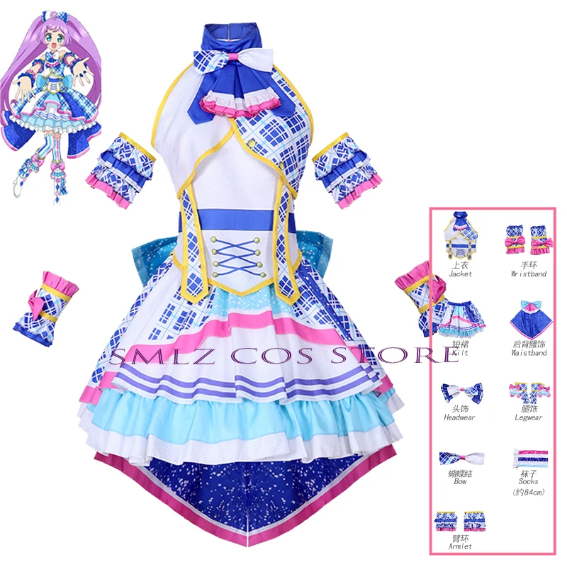 Anime PriParaa Manaka Laala Cosplay Woman Lala Dress Uniform Wig Halloween Party Stage Perform Outfit for Girl