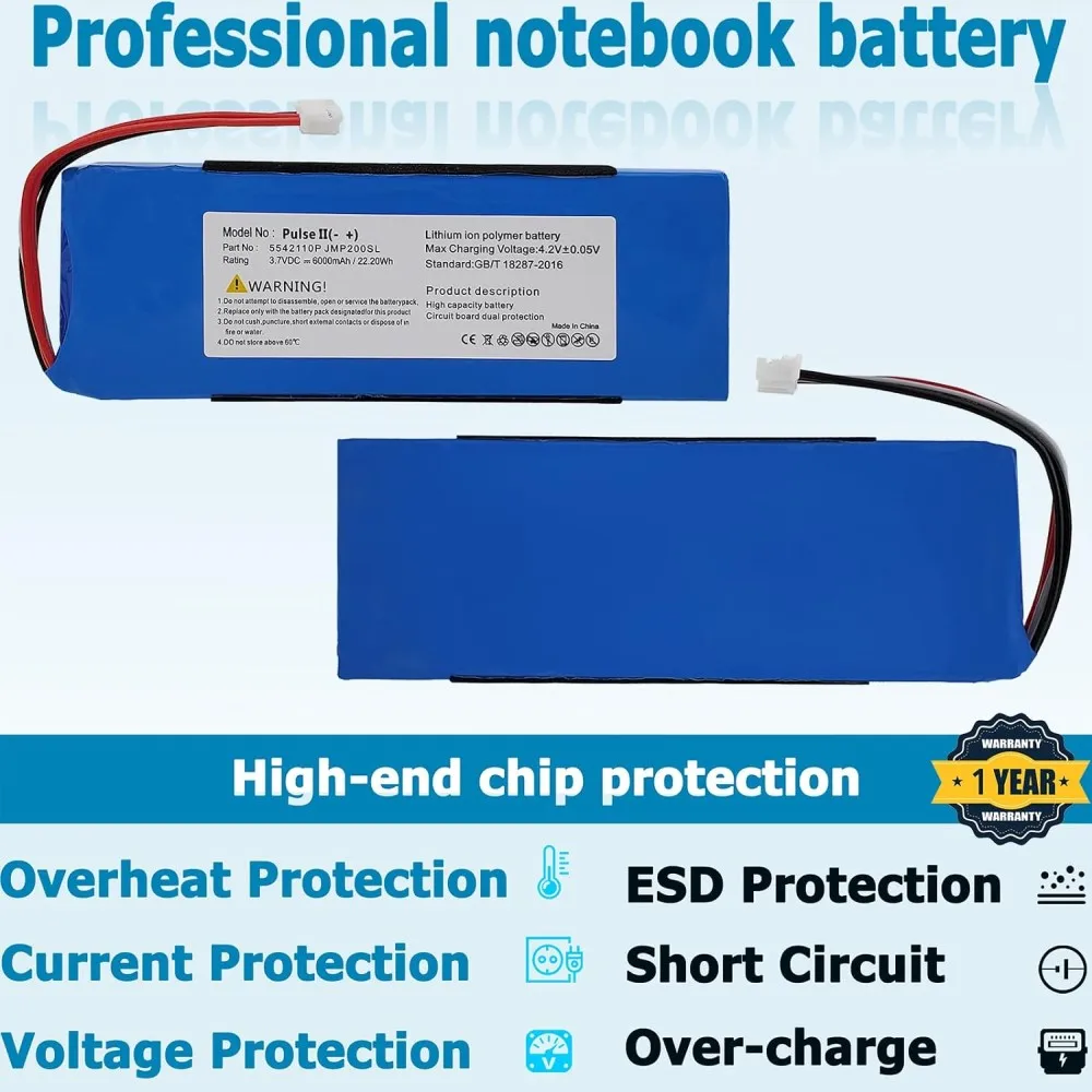 استبدال البطارية متوافق مع JBL Pulse 3 ، بلوتوث المتكلم ، 6000mAh ، P5542100-P