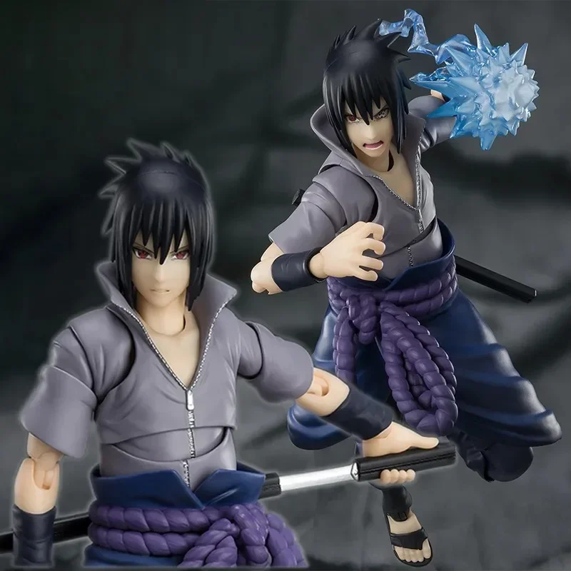 En Stock NARUTO SHF Uchiha Sasuke Anime figura de acción modelo de juguete 14cm muñeca móvil conjunta regalo creativo colección regalo de vacaciones