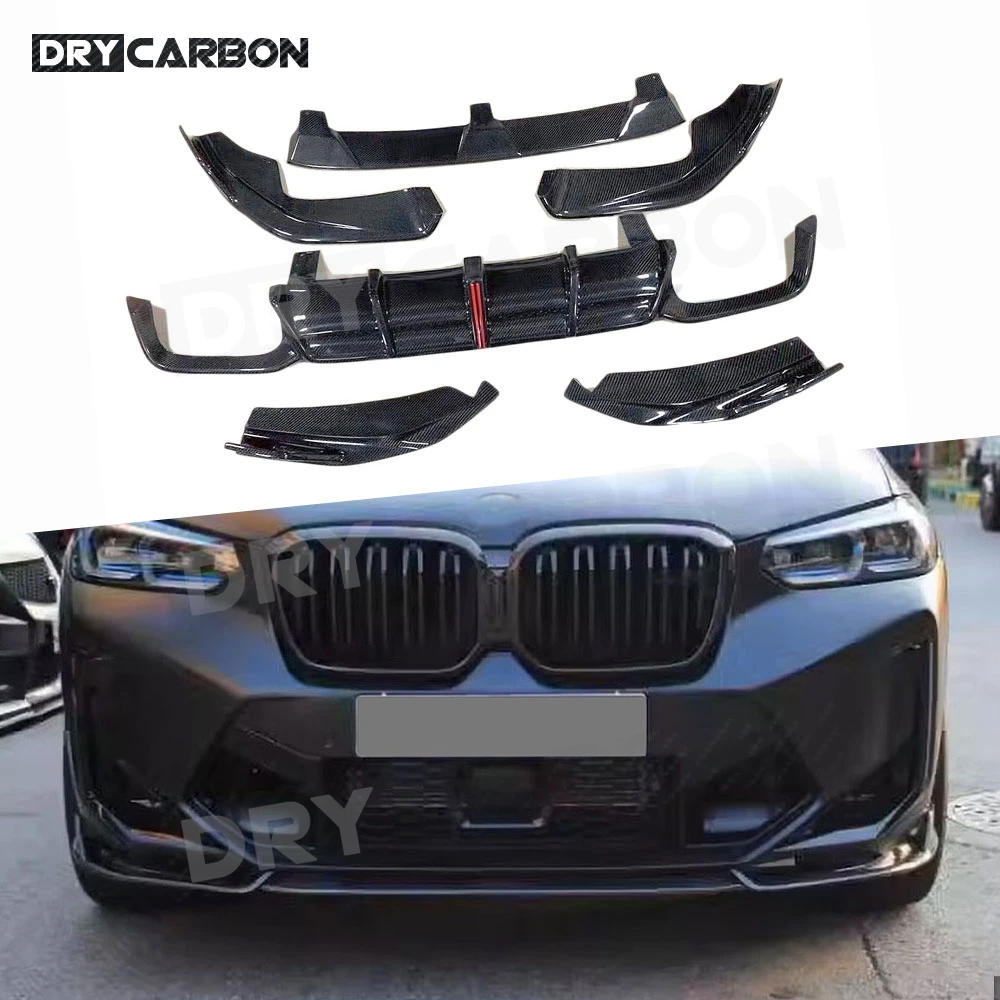 

Передний бампер из углеродного волокна, спойлер, задний диффузор для BMW F97 X3M F98 X4M 2022-2023, автомобильный бампер, комплекты кузова, аксессуары FRP